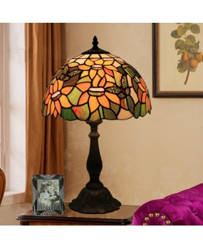 Cross border 12 inch German Dutch British Tiffany European style desk lamp, bedroom bedside lamp, retro creative decorative table