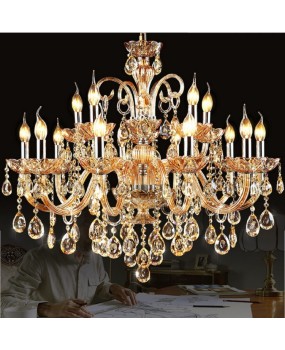 European style living room crystal chandelier, simple modern dining room lamp, home bedroom lamp, luxurious and atmospheric study candle lamp