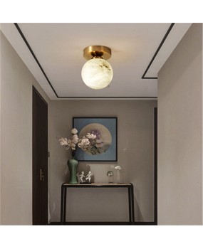 New Chinese style all copper marble entrance hallway, dressing room, balcony, ceiling mounted, modern single headed hallway, ceiling light