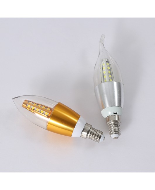 European crystal chandelier E14 small screw pull tail candle light source 7w9w12w energy-saving constant current bulb