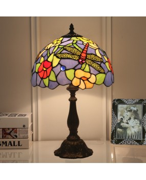 Cross border Tiffany table lamp European retro creative bedroom bedside table lamp bar table lamp