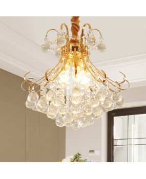 European style restaurant small pendant light bedroom dressing room crystal light simple modern entrance study iron pendant light creative light