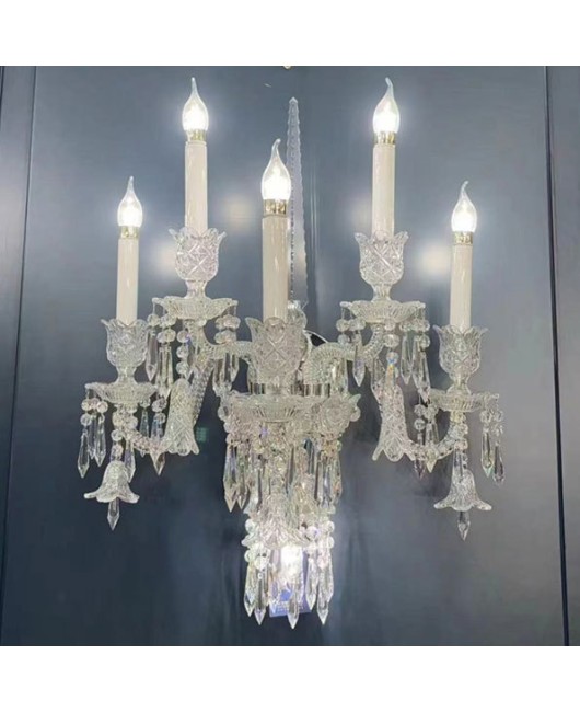 2024 Luxury French Bedroom Bedhead Crystal Wall Light Luxury Villa Living Room Dining Room Decorative Wall Light