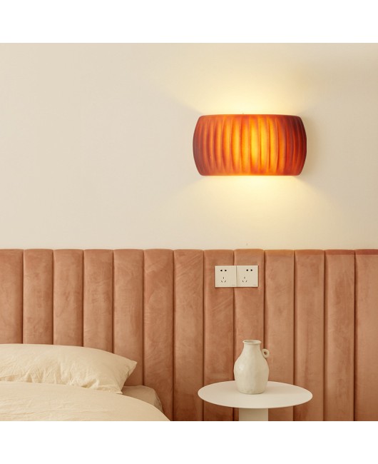 Cream style wall lamp Nordic minimalist creative corridor corridor background wall lamp Roman Wabi Sabi living room bedroom bedside lamp