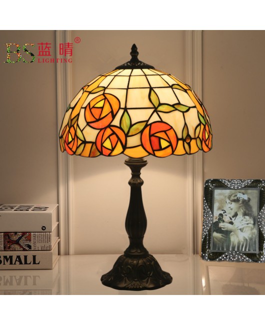 Cross border Tiffany desk lamp, bedroom bedside, European style study, bar, coffee shop, restaurant, wedding room, hotel, inn desk lamp