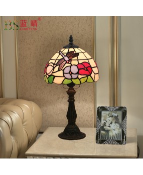 Cross border European and American Tiffany Dragonfly Desk Lamp Bedroom Bedlight European Retro Fashion Creative Warm Light Children