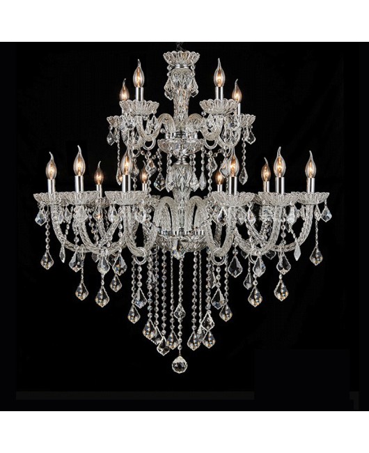 Duplex living room, large chandelier, villa hall, crystal lamp, mid floor hotel living room lamp, European style spiral staircase lamp