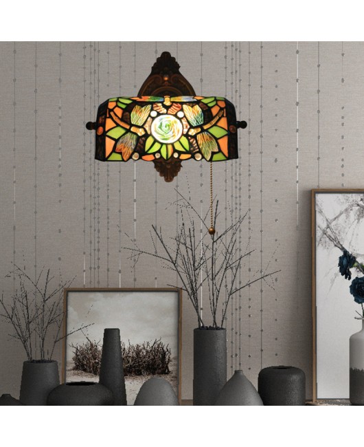 Cross border foreign trade Tiffany dragonfly wall lamp European retro nostalgic coffee shop bar hotel villa corridor wall lamp