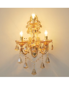 European crystal wall lamp, bedroom bedside wall lamp, villa duplex corridor, corridor, zinc alloy wall lamp wholesale