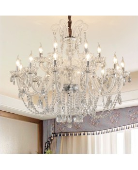 European style candles, crystal chandeliers, simple and atmospheric dining rooms, living rooms, crystal lights, luxury villas, duplex buildings, lobby lighting fixtures