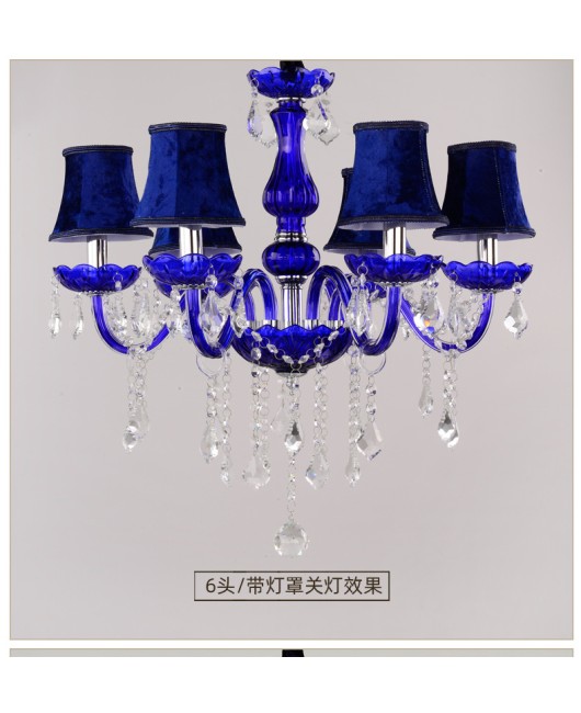 European colored crystal lights, living room and bedroom lights, Mediterranean blue pendant lights, internet cafes, hotels, clothing stores, decorative lighting fixtures