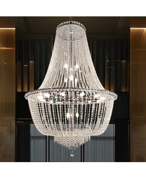 European crystal chandelier, traditional gold chandelier, wedding banquet hall, hotel decoration lighting, American villa hall light