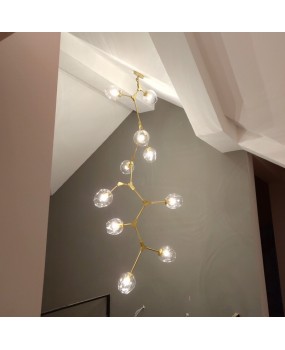 Staircase long pendant light, modern, simple and atmospheric, Nordic villa living room, creative and personalized apartment, duplex lighting fixtures