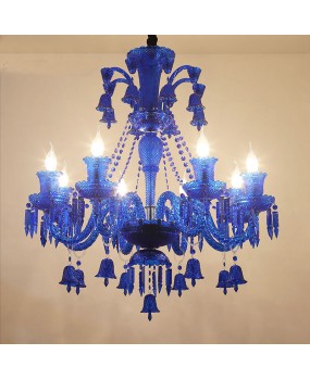 European style blue colored lighting fixtures, coffee pendant lights, internet cafes, KTV hotels, creative crystal lights, clothing stores, decorative lights