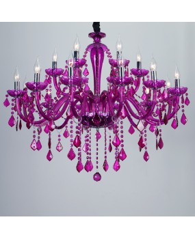 European style colorful crystal lights, romantic bedroom pendant lights, clothing rooms, KTV private rooms, purple pendant lights, restaurant lighting wholesale