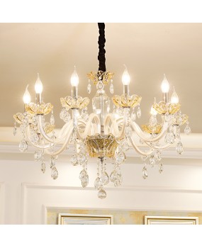 European style living room crystal chandelier, bedroom dining room candle chandelier, minimalist modern villa, hotel lobby lighting wholesale