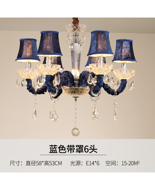 European crystal chandelier, living room dining room light, blue diffuse coffee shop, internet cafe, KTV colored candle light, factory direct sales