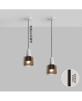 Nordic style ins glass bedroom bedside lamp, small pendant light, hanging wire lamp, modern minimalist light luxury restaurant light bar desk lamp