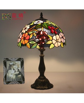 Cross border colored glass desk lamp bedside study bar hotel villa hotel European retro creative luxury desk lamp