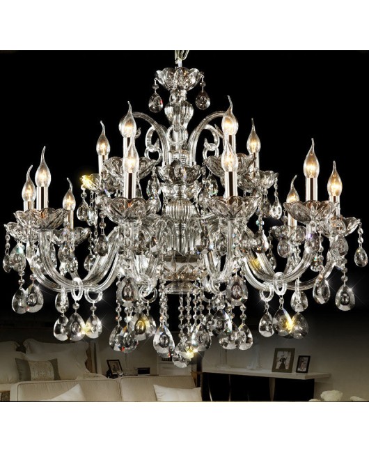 European style living room crystal chandelier, simple modern dining room lamp, home bedroom lamp, luxurious and atmospheric study candle lamp