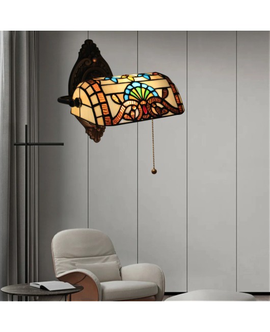 Foreign trade cross-border Le Yi Tiffany wall lamp Mediterranean Baroque bedroom bedside lamp living room study corridor balcony