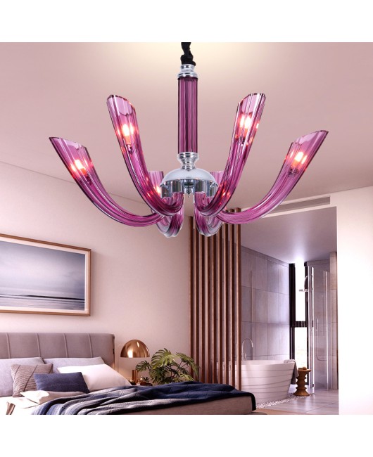 Comic coffee, purple internet cafe, glass chandelier, simple, modern, creative restaurant, bedroom, hotel lighting, bar decoration lights