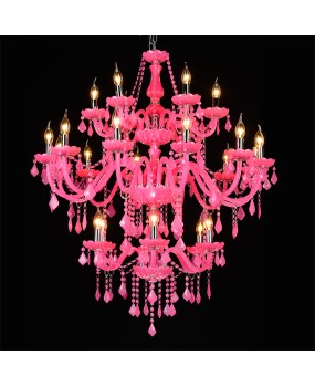 European crystal pendant light, pink light, children's bedroom, princess room pendant light, creative clothing store, KTV, romantic coffee lighting fixtures