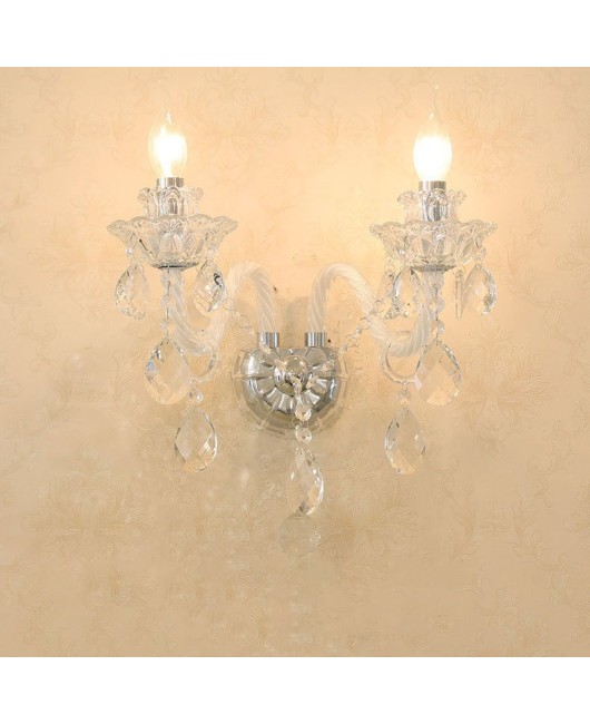 European style candle crystal wall lamp, living room dining room decoration wall lamp, bedroom bedside lamp, hotel corridor corridor wall lamp