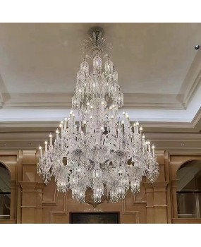 New French crystal chandelier, European style villa, duplex building, living room, luxurious large chandelier, hotel club engineering lamp