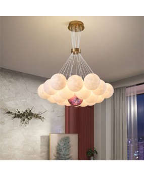 Nordic light luxury living room lighting creative children's room bedroom lights internet famous bubble ball restaurant 3D planet moon pendant light