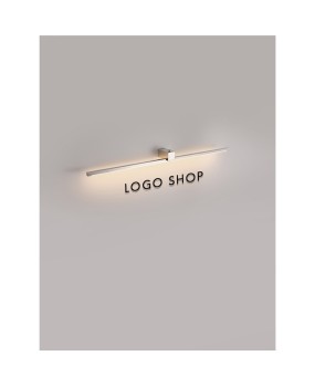 Designer's Minimalist Strip Mural Painting Light Company Store Sign Door Head Minimally Decorated Stainless Steel Mirror Front Light Fixture