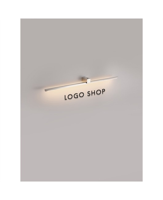 Designer's Minimalist Strip Mural Painting Light Company Store Sign Door Head Minimally Decorated Stainless Steel Mirror Front Light Fixture