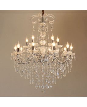 European style living room pendant light, dining room bedroom lighting, wrought iron hotel wedding decoration, candle lights, duplex staircase pendant light