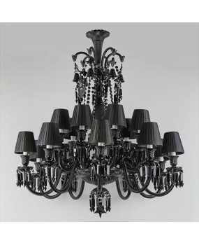 European style black crystal lamp, duplex staircase, retro villa hall, pendant lamp, clothing store, hotel creative atmospheric lamp