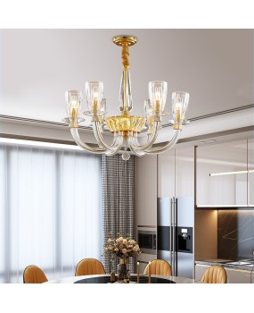 European style crystal chandelier, grand living room light, simple bedroom light, dining room crystal light, hotel villa hall candle chandelier