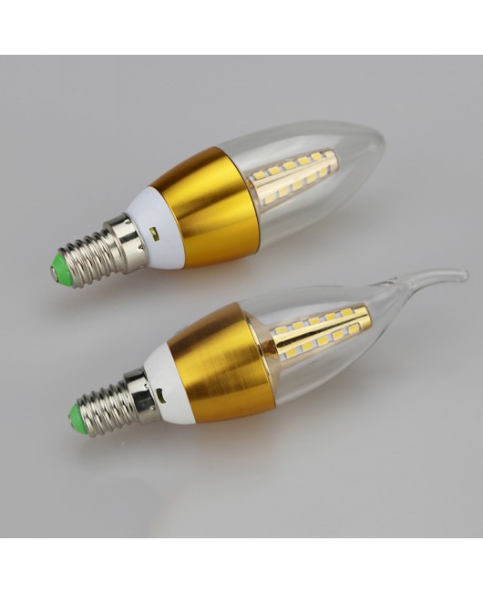 European crystal chandelier E14 small screw pull tail candle light source 7w9w12w energy-saving constant current bulb