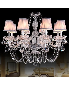 European style living room crystal chandelier, dining room light, simple golden atmosphere, home bedroom lighting, villa coffee shop lighting