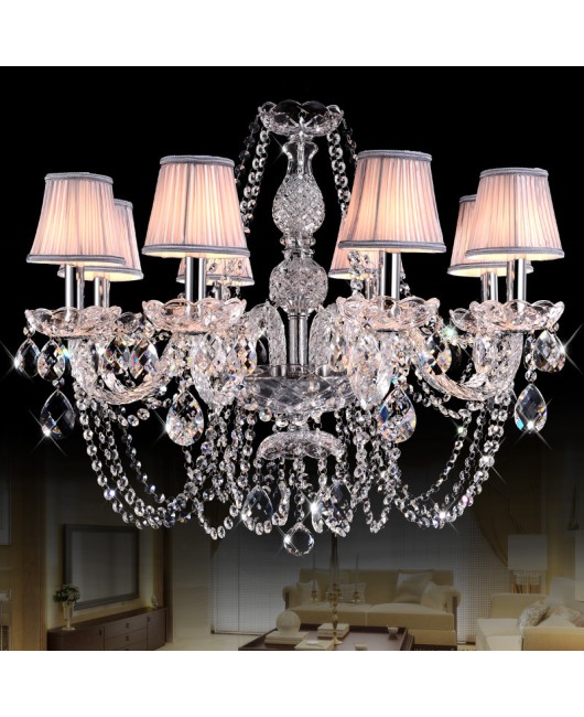 European style living room crystal chandelier, dining room light, simple golden atmosphere, home bedroom lighting, villa coffee shop lighting