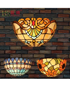 Cross border Tiffany European retro wall lamp for bedroom, bedside, creative living room, balcony, staircase, hallway, wall lamp