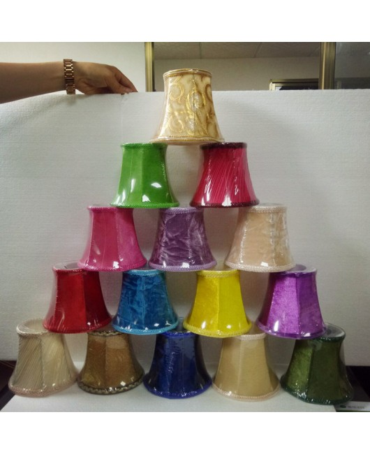 Manufacturer wholesale European style candles, crystal chandeliers, wall lamps, lampshades, E14 fabric covers, brushed wire covers, velvet covers