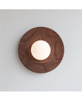 Black walnut Japanese style original solid wood glass suction homestay retro circular background bedroom foyer headboard living room ceiling wall lamp