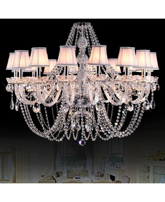 European style living room crystal chandelier, dining room light, simple golden atmosphere, home bedroom lighting, villa coffee shop lighting