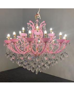 European style living room chandelier, restaurant light, hotel lobby, banquet hall, wedding decoration, pink crystal light, romantic theme light