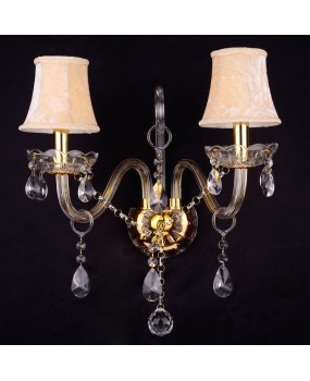 European Candle Gold Double Headed Single Head Bedroom Bedhead Wall Light Indoor Light Glass Crystal Wall Light Corridor Light Fixture