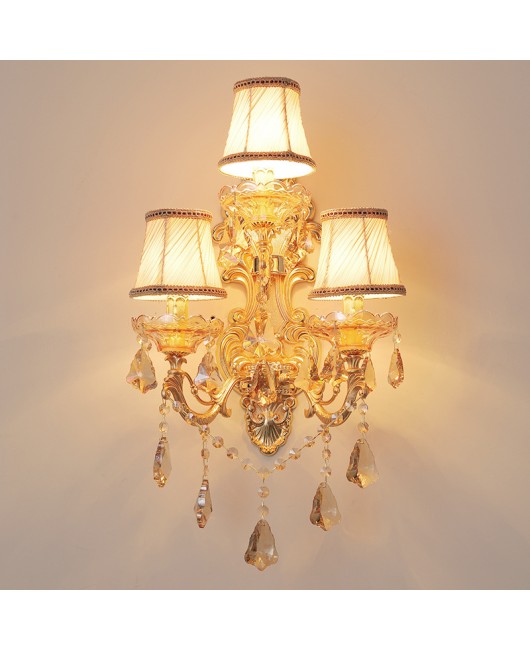 European crystal wall lamp, bedroom bedside wall lamp, villa duplex corridor, corridor, zinc alloy wall lamp wholesale