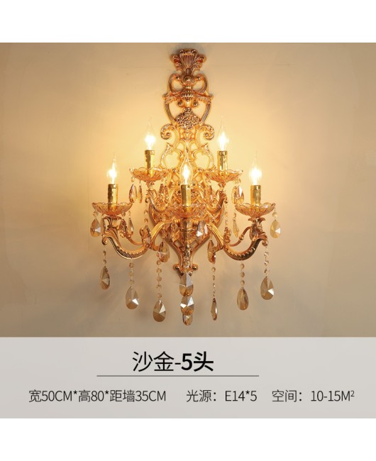 European zinc alloy crystal wall lamp dual head bedroom bedside wall lamp creative corridor indoor corridor wall lamp wholesale