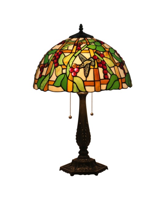 Cross border 16 inch Tiffany Hummingbird Luxury European Desk Lamp Retro Creative Living Room Study Bar Hotel Clubhouse