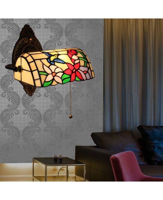 Foreign trade cross-border Leyi Tiffany wall lamp bedroom bedside living room corridor hotel villa coffee shop retro wall lamp