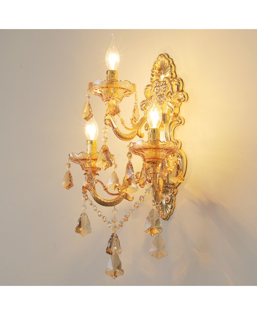 European crystal wall lamp, bedroom bedside wall lamp, villa duplex corridor, corridor, zinc alloy wall lamp wholesale