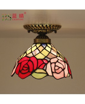 Cross border 8-inch Tiffany European style ceiling light, retro creative bar, restaurant, hallway, balcony, foyer light